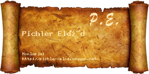 Pichler Előd névjegykártya